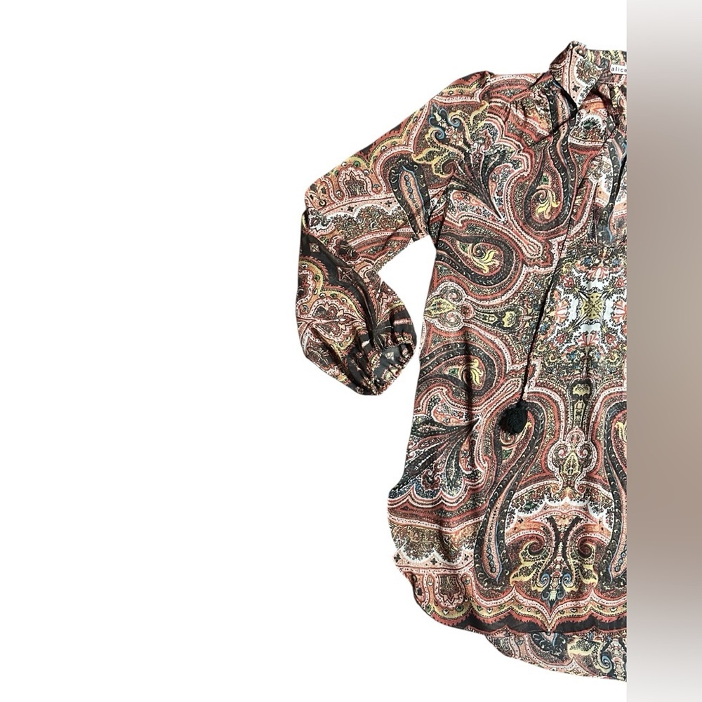 Alice + Olivia Sterling bohemian tunic blouse Small - Picture 2 of 5